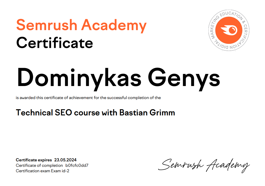 Technical seo diplomas